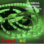 Tira LED 5 mts Flexible 72W 300 Led SMD 5050 IP20 Verde Alta Luminosidad